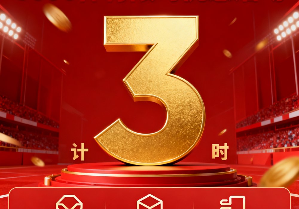 6686体育限时优惠活动宣传图，金色倒计时数字与会员权益图标组合展示